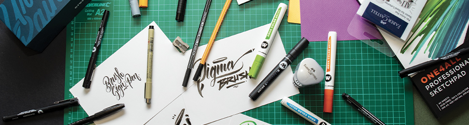 Feutres, brush pen et crayons pour le dessin, l'illustration, le lettering