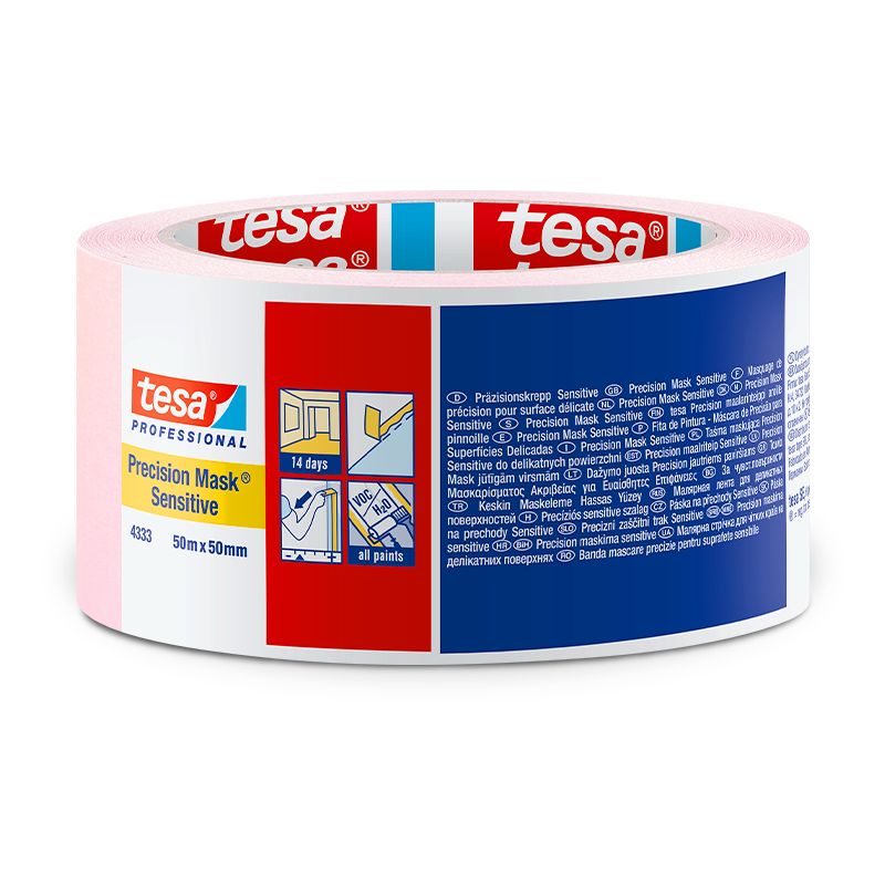 Ruban de masquage surfaces d&eacute;licates Tesa 4333 I 50m x 50mm