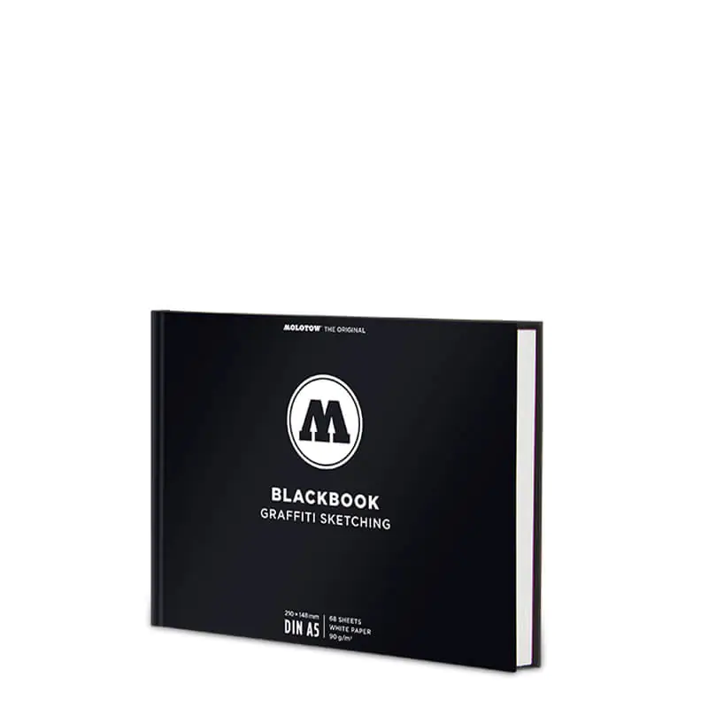 EVERFRESH BLACKBOOK グラフィティー Blackbook Molotow Graffiti pour dessin - Format A5 paysage | Urban