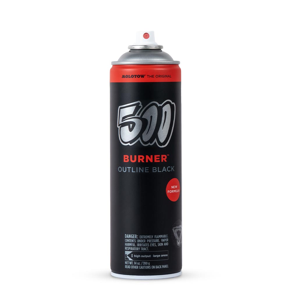 Bombe de peinture noire Molotow Burner 500ml | Outline Black