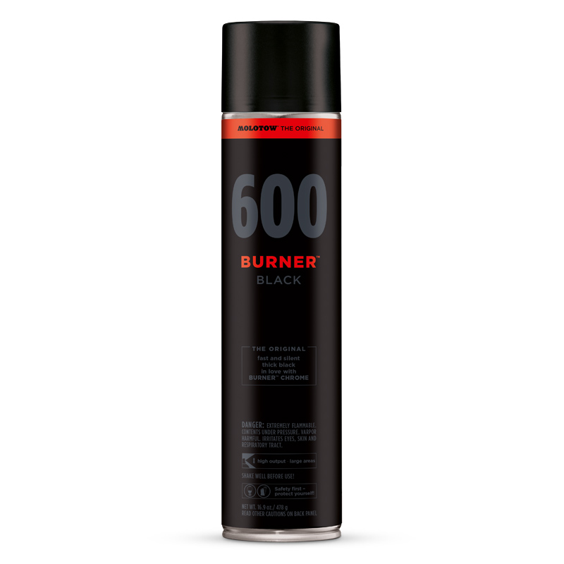 Bombe de peinture Noire Molotow Burner 600ml
