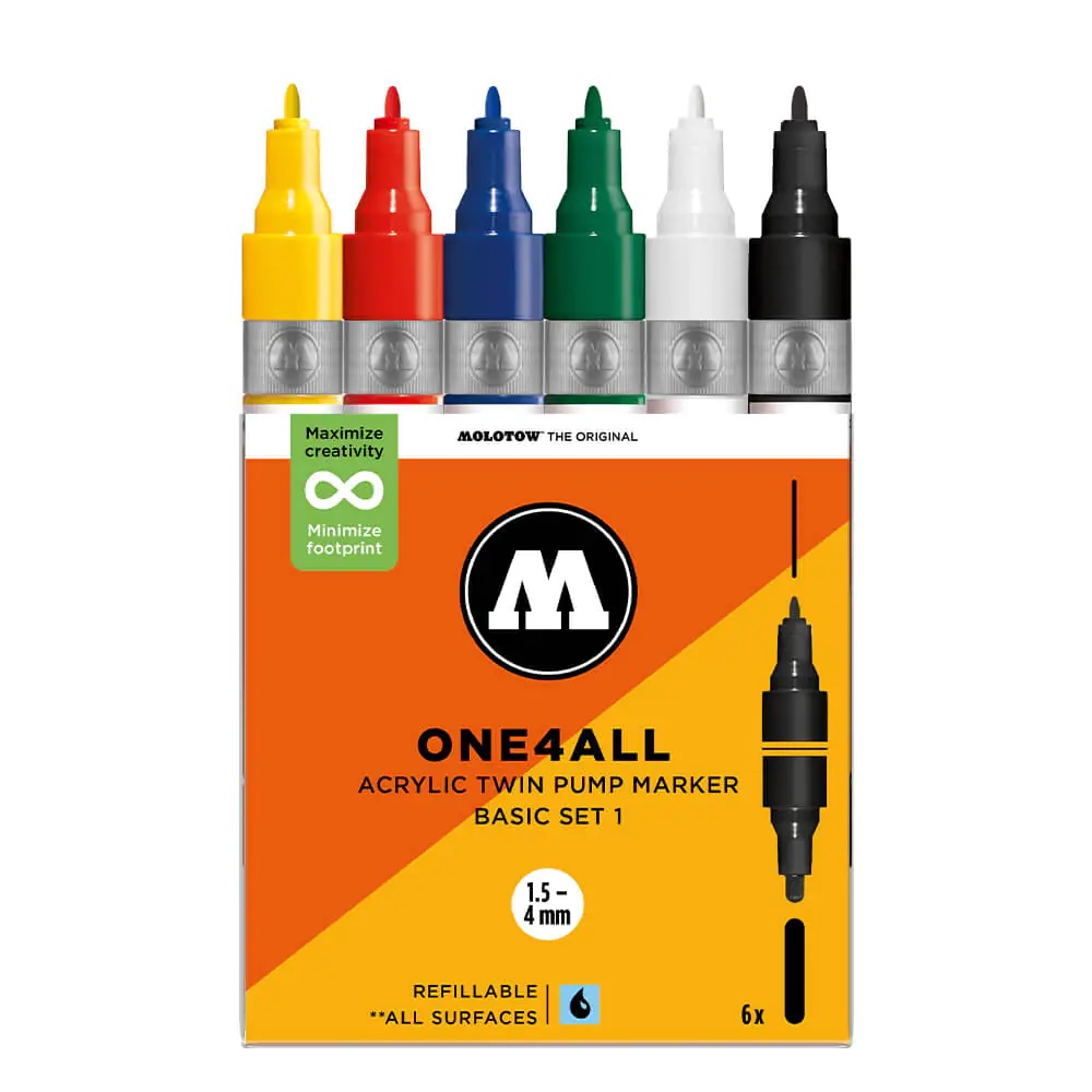 Clearbox 6 marqueurs ONE4ALL Twin | Basic Set 1