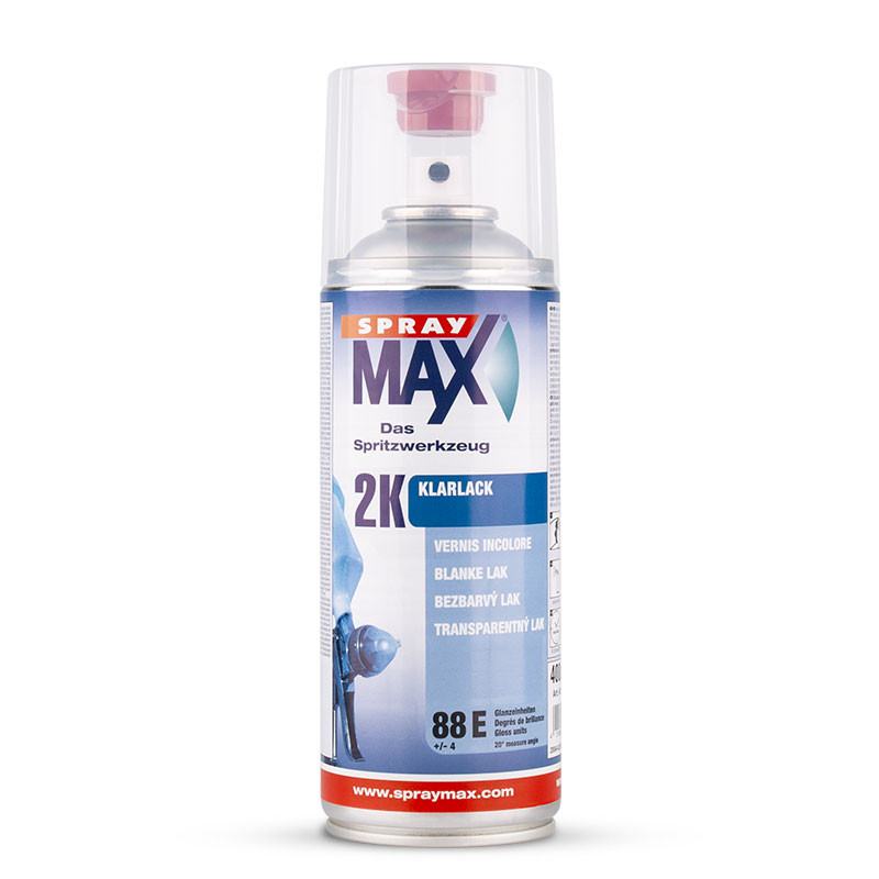 Vernis carrosserie bi composant polyuréthane Spray Max 2K brillant 400ml