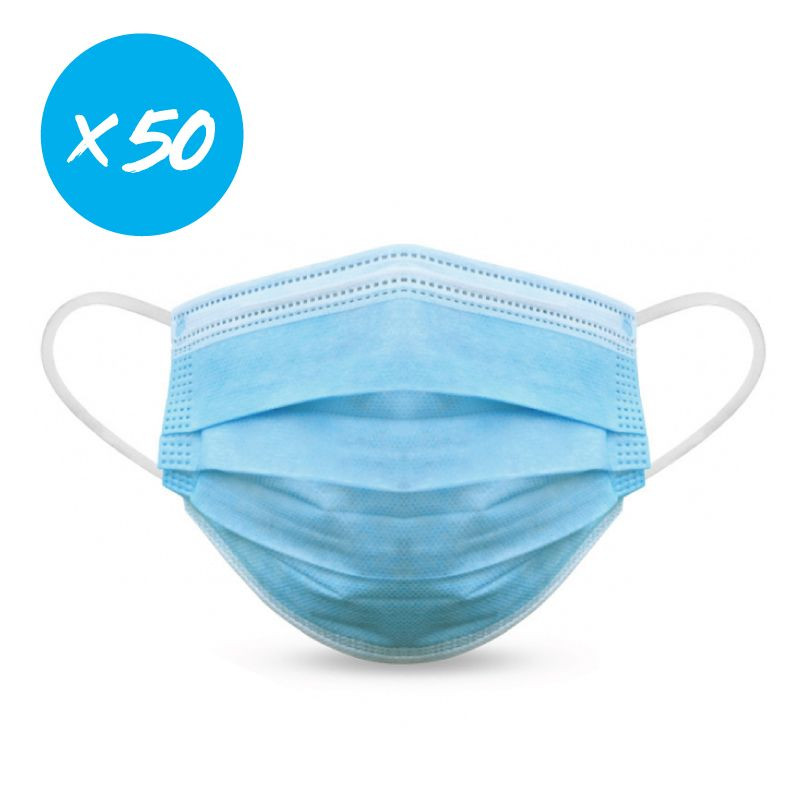 Masque de Protection Chirurgicale - Cache-Nez Jetable 50 Pièces