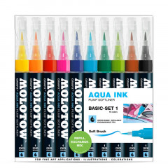 Clearbox 10 feutres Molotow Aqua-Ink Softliner | Kit 3