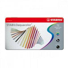 Crayons Stabilo Aquacolor | Metal box 12 pièces