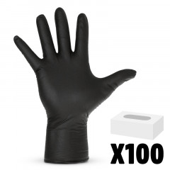Gants de protection nitrile noirs non poudrés | x 100