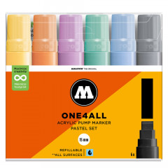 Clearbox 6 marqueurs One4all 15mm | Kit Pastel