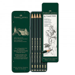 Boîte de 6 crayons graphite Castell 9000
