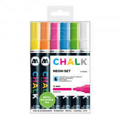 Marqueurs Craie Liquide Molotow Chalk 4mm | Set Néon