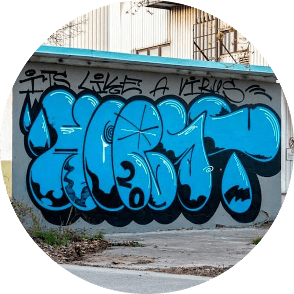 Graffiti bubble style bleu
