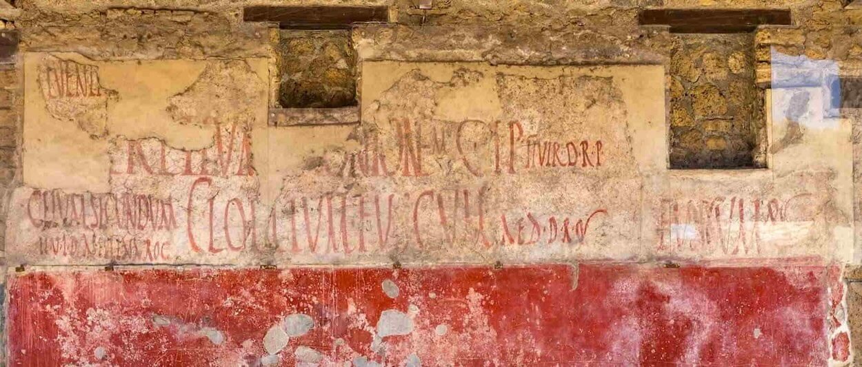 Graffiti retrouvé dans la cité antique de Pompéi