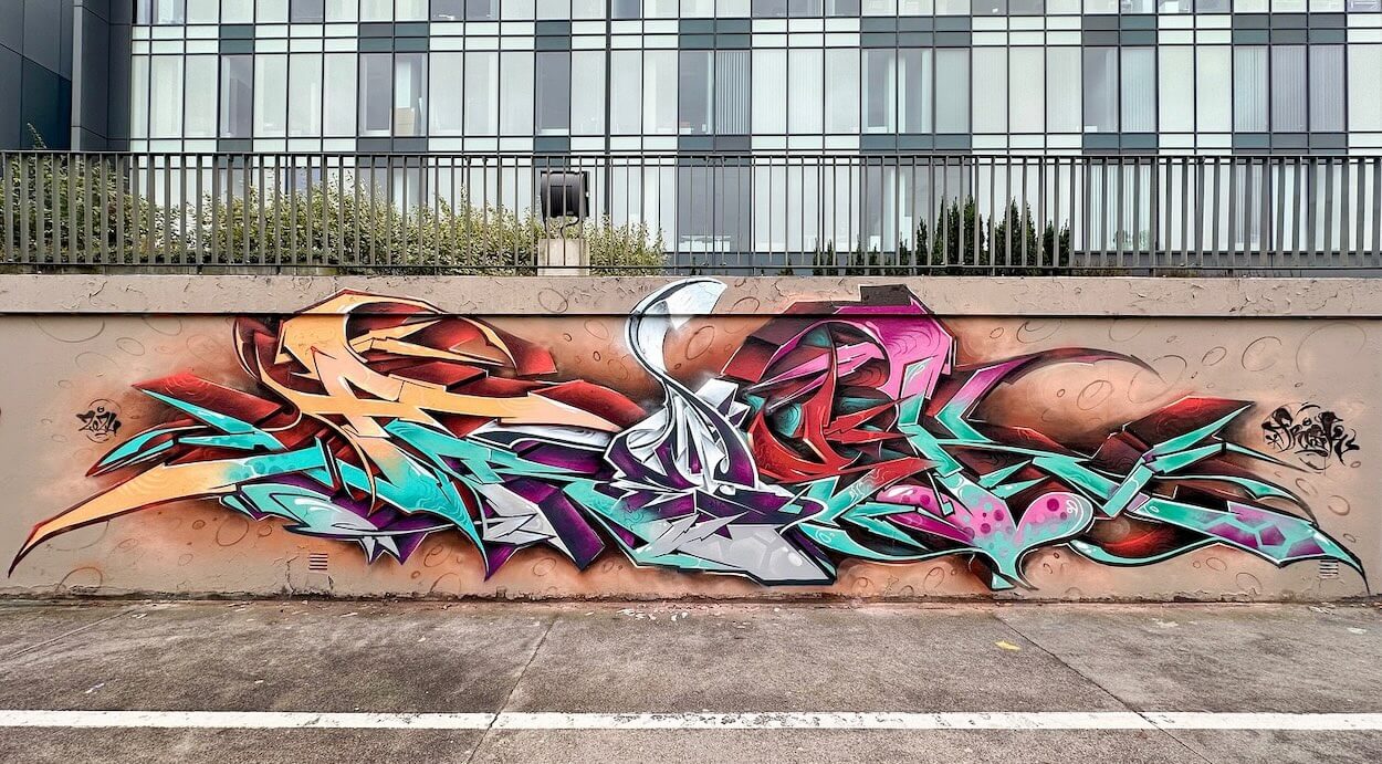 Lettrage Wildstyle signé Fresk, Pologne 2024