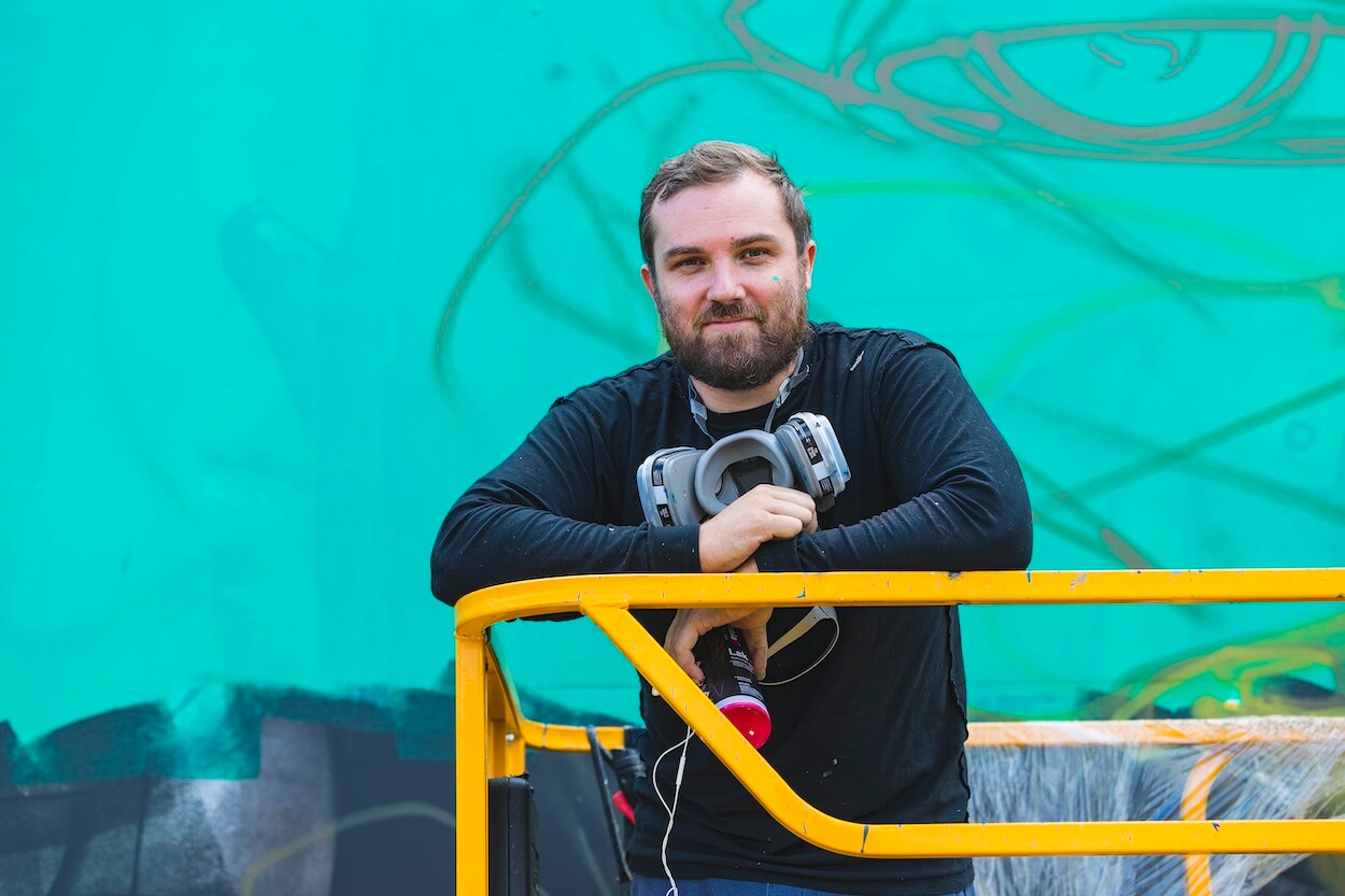 portrait du célèbre graffeur australien Sofles