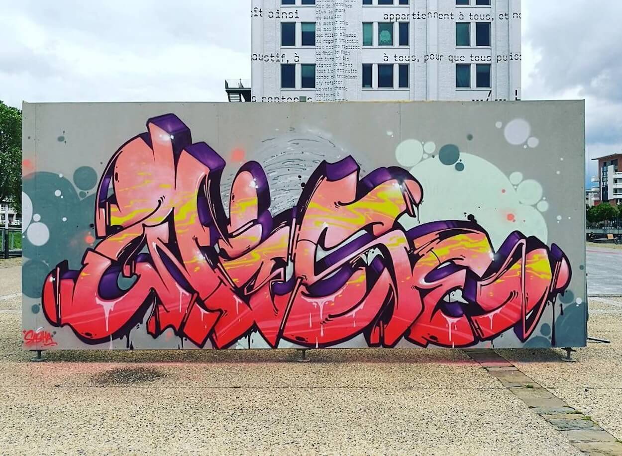 Graffiti par WISE à la block party de Strasbourg