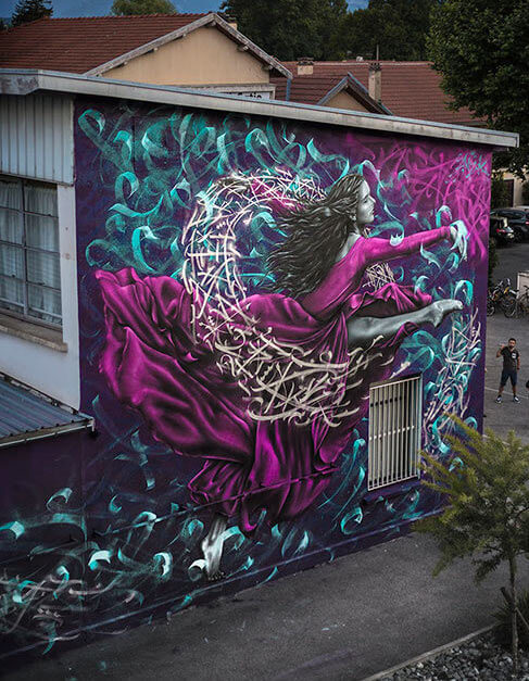 Fresque street art par snek434