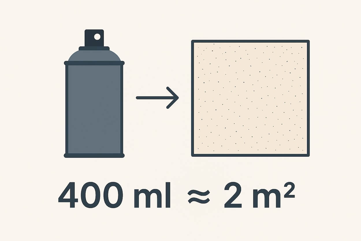une bombe de peinture permet de couvrir 2m carrés