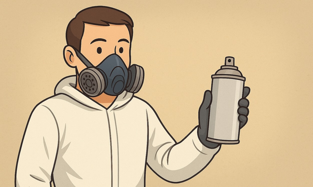 portez un masque de protection pour utiliser une bombe de peinture