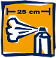 pulvérisez la peinture à une distance de 25cm