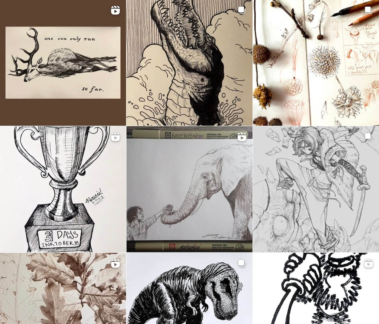 Inktober inspire chaque année de nombreux artistes