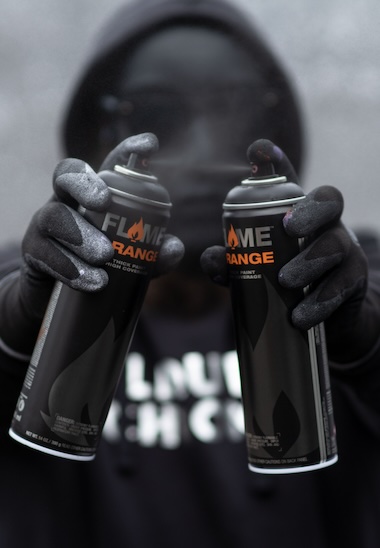 Spray graffiti Flame Orange Thick Black 500ml