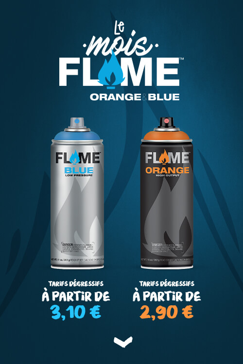 En Avril, profitez de tarifs dégressifs exceptionnels sur les bombes de peinture Flame !